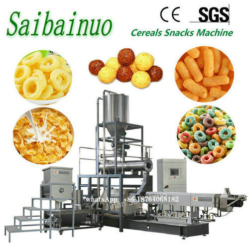 Puff Snacks Food Corn Flakes Breakfast Cereals Extruder Machine Capacity: 100-500 Kg/Hr