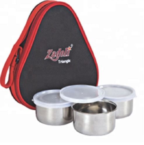 Silver Round Tiffin Lunch Box