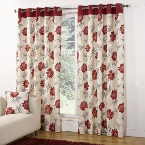 Flower Designer Polyester Fabric Curtain 