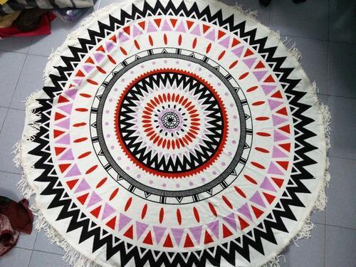 Multicolor Mandala Round Beach Towel