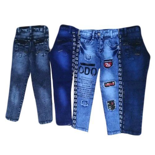 Blue Kids Denim Shredded Jeans