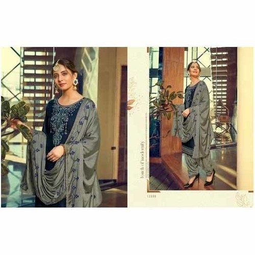 Various Ladies Embroidered Cotton Silk Patiala Suit