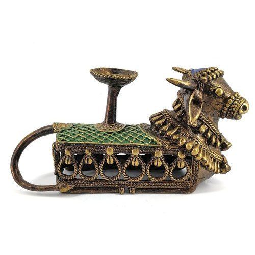 Golden Bastar Art Nandi Candle Holder