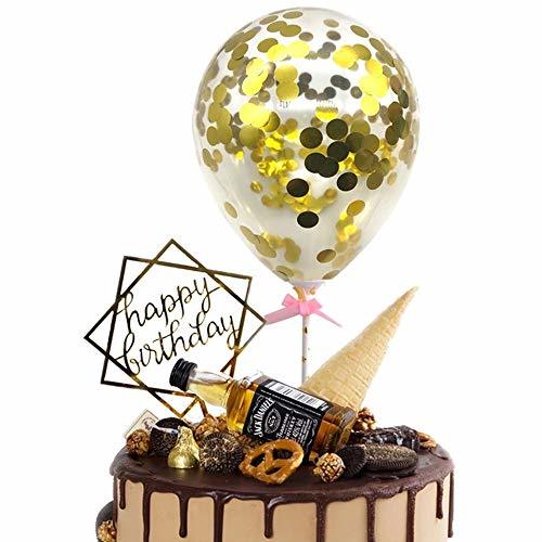 Confetti Balloon Cake Topper With 1 Stick And 1 Tape Weight: 250 Grams (G)