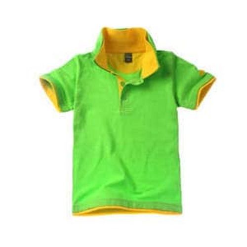 Green+Yellow Kids Green Cotton Polo T Shirts