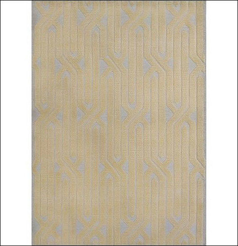 Pile Gold Geometric Woolen Area Rug And Carpets