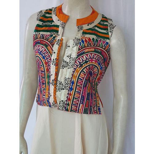 Multicolor Ladies Printed Cotton Jacket