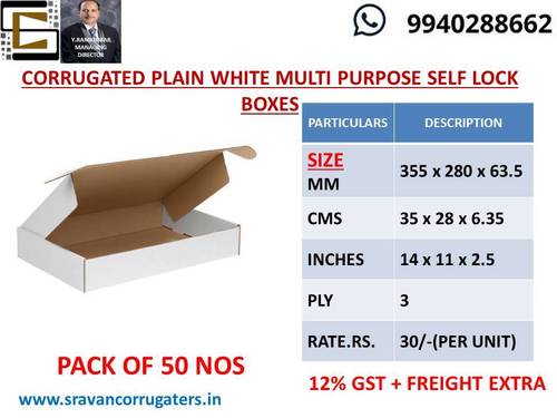 Paper White 3 Ply Self Lock Box (14X11X2.5)