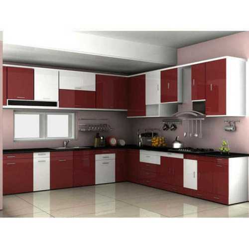 Matte L Type Modular Kitchen 