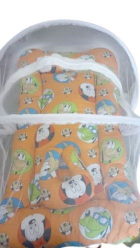 Orange Xxl Cotton Baby Mosquito Net Bed With Pillow