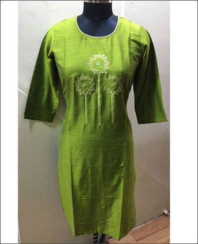 Ladies Silk Embroidered Kurti