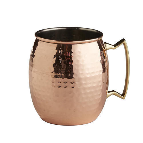 Moscow Mule Mug - Premium Copper Finish, Curvaceous Shape with Fancy Handle