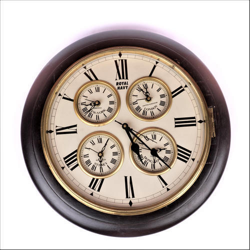 Golden World Time Wall Clock