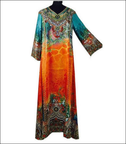 Multicolor Ladies V Neck Jalabiya