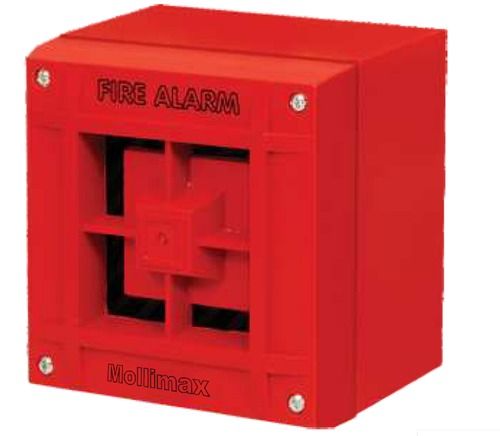 Red Fire Alarm Hooter - Mild Steel, 115x115x70 mm, Bright Red Color | Easy to Install, Superior Finish, High Strength, 85 Db Sound