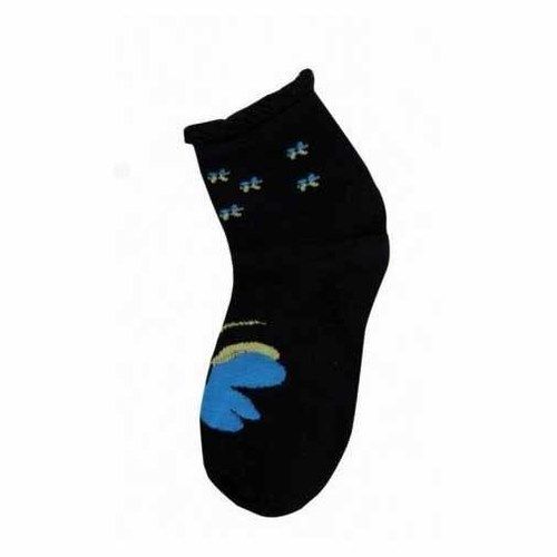 Black Butterfly Print Children Socks