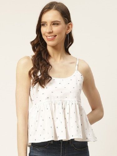 White Ladies Pure Cotton A-Line Top