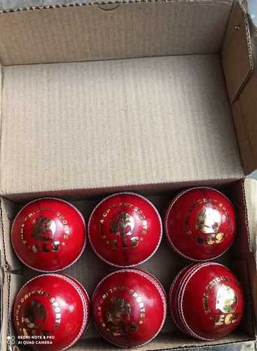 Red Color Leather Cricket Ball