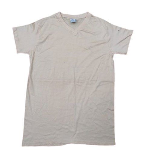 White Mens V Neck T Shirt