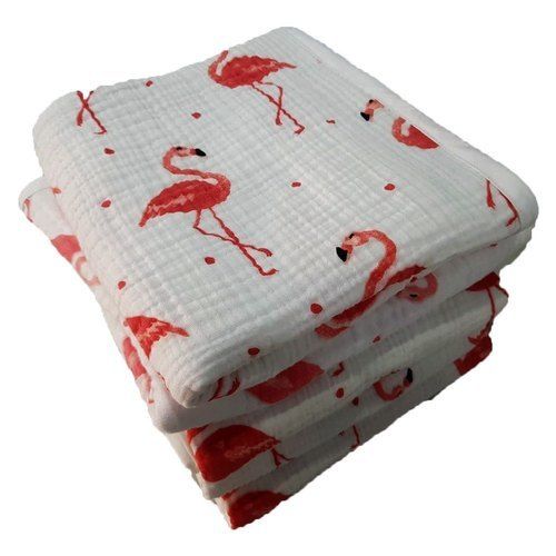 White Printed Polar Cotton Blanket