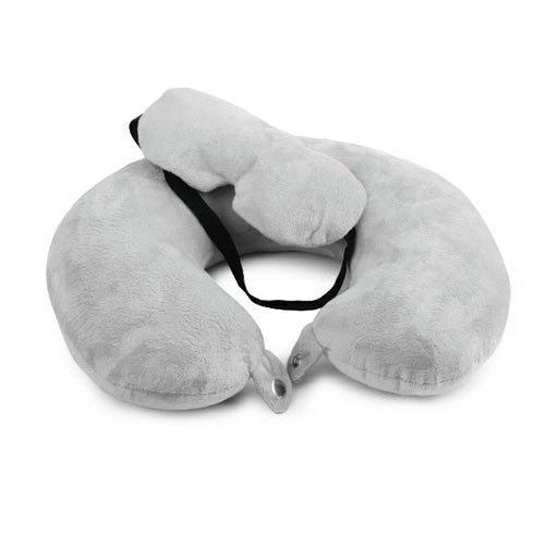 Grey Neck Pillow With Eye Mask