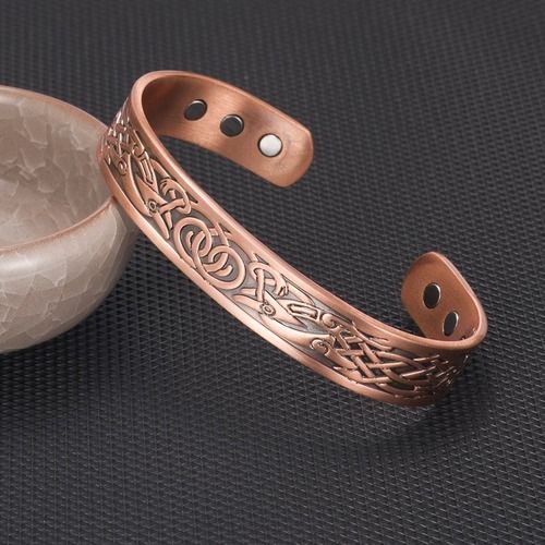 Round Modern Copper Cuff Bracelet - Polished, Lightweight Design | Attractive Look for Daily and Party Wear