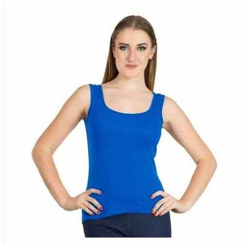 Womens Plain Blue Innerwear Vest