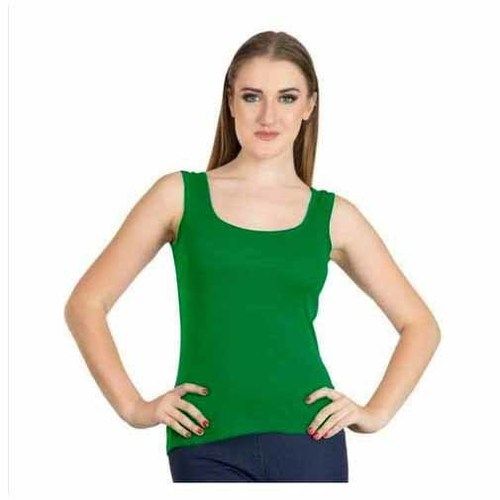 Womens Plain Green Innerwear Vest