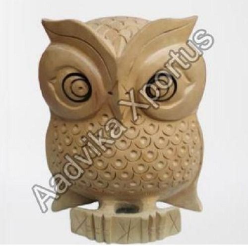 Wooden Owl Statue Decor