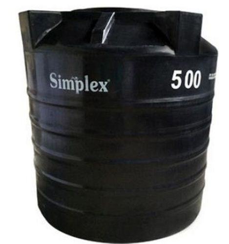 Black 500 Liter Plastic Vertical Water Storage Tank