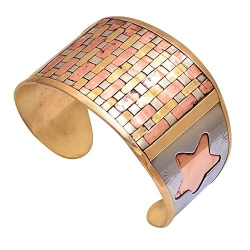 Fashion Round Cuff Bracelet - Polished Copper, Brownish Color | Lightweight Design, Modern Style for Daily and Party Wear