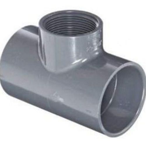 Round Plastic Grey Threaded Pipe Tee