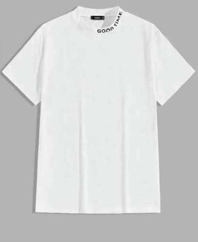 Round Neck White T Shirt Chest Size: 32-42