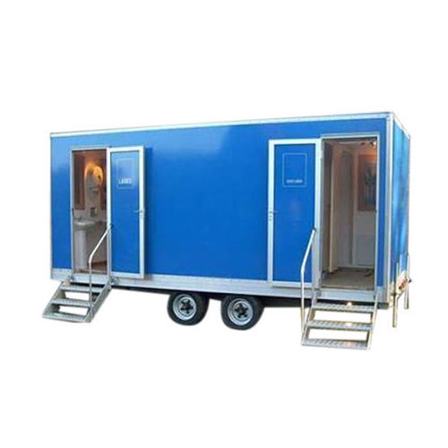 Metal Mobile Toilet Van - Color: Blue