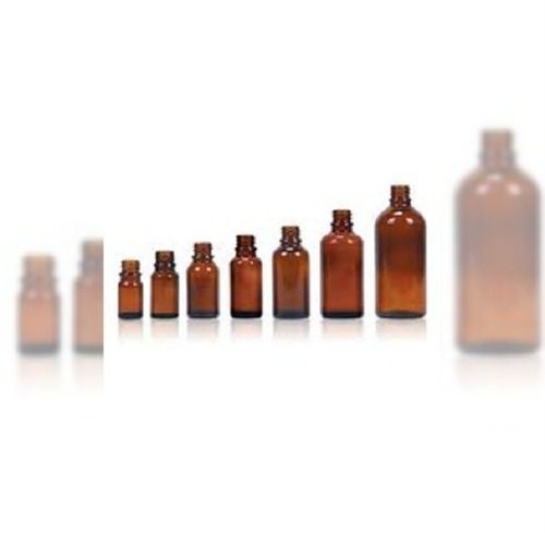 Transparent Moulded Amber Glass Bottle