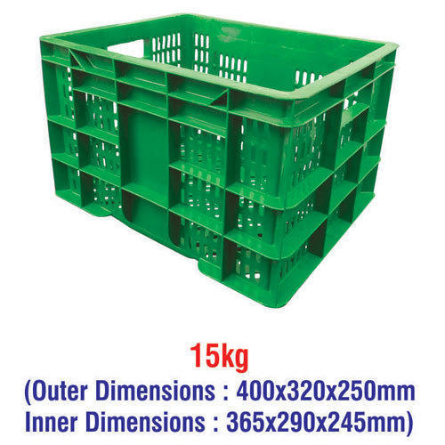 Green Perforated Plastic Crate