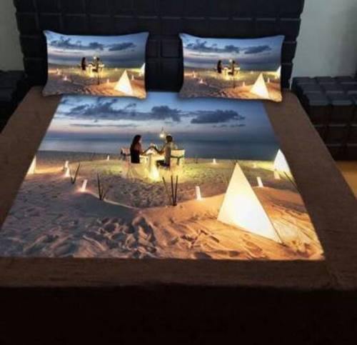 Colorful Premium 3D Bedsheet With Digital Print On It