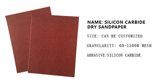 Wear Resistant Silicon Carbide Dry Sandpaper Chemical Composition: Customizable