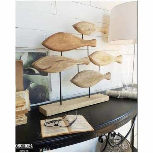 Decorative Wooden Fish Sculpture