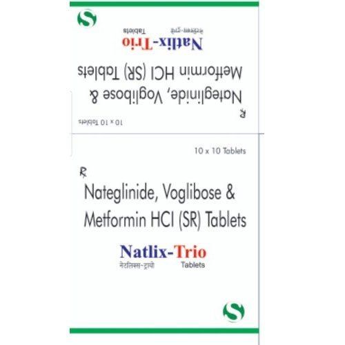 Natlix Trio Nateglinide Voglibose and Metformin HCl Tablet