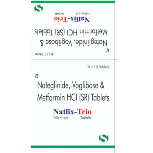 Natlix Trio Nateglinide Voglibose And Metformin Hcl Tablet Suitable For: Adults