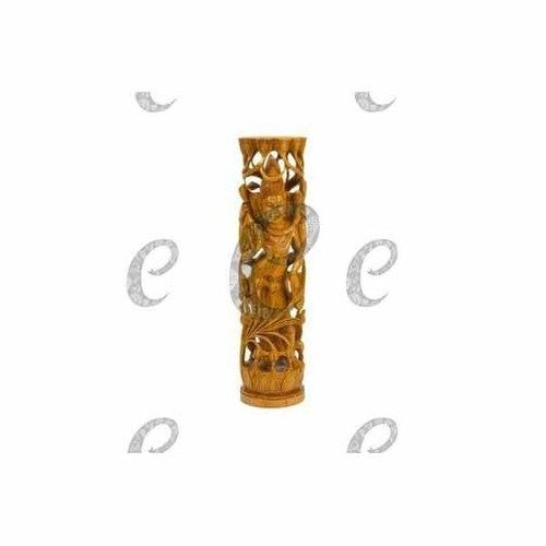 Wooden Religious Lotus Bud Shiva Statue