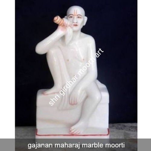 साफ करने में आसान गजानन महाराज मार्बल मूरती