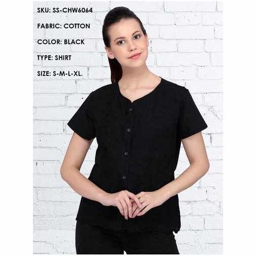 Ladies Shirt Type Black Top