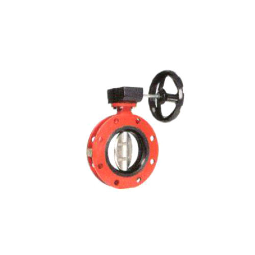 Resilient Seated Rubber Lined Wafer Type Double Flange Butterfly Valve