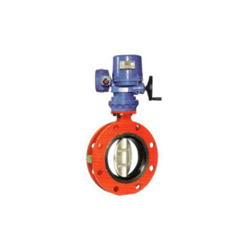 Rubber Lined Wafer Type Double Flange Butterfly Valve With Electrical Actuator