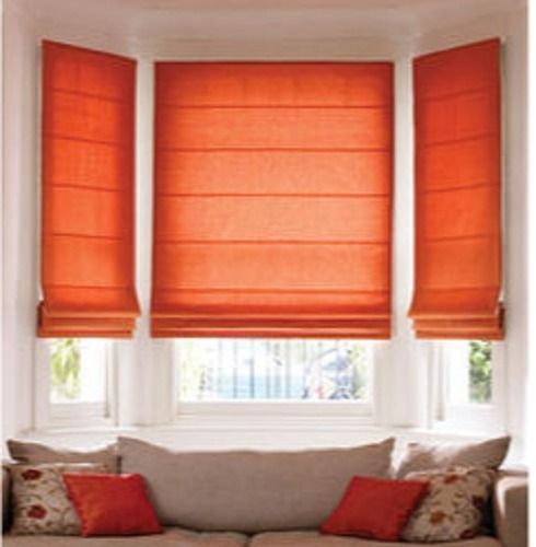 Red Window Plain Roman Blinds