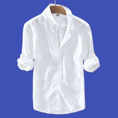 White Poly Cotton Branded Shirts For Menss Size: Small