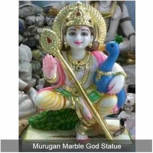 पर्यावरण के अनुकूल भगवान मुरुगन संगमरमर की मूर्ति