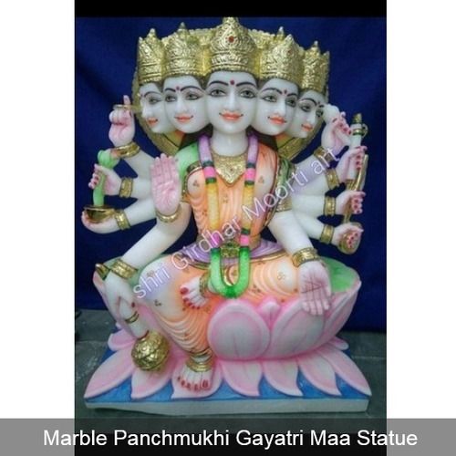 Marble Panchmukhi Gayatri Maa Statue